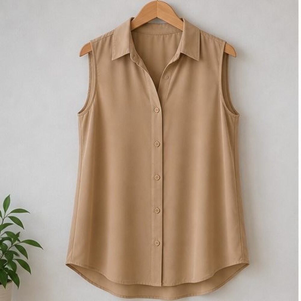Camel Smocked Top